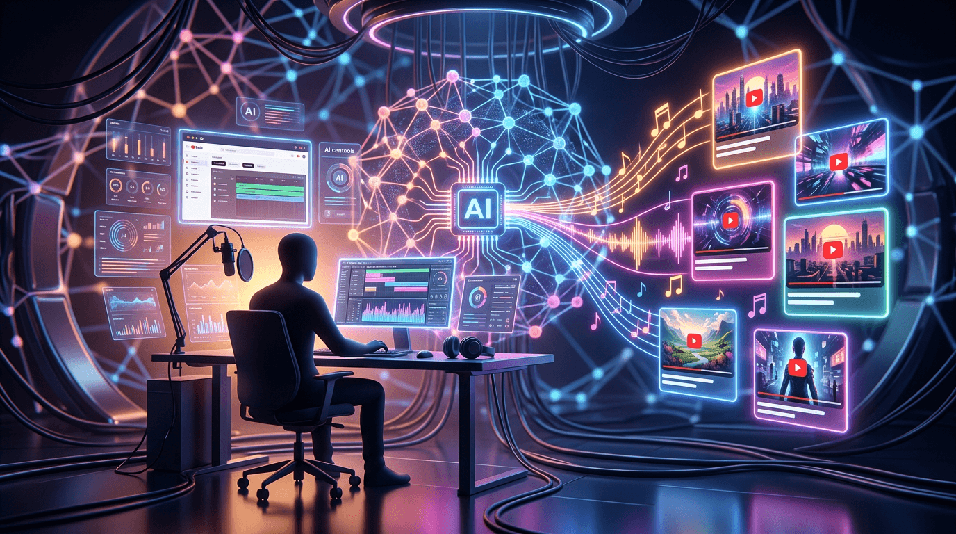 Faceless YouTube AI music channel cover